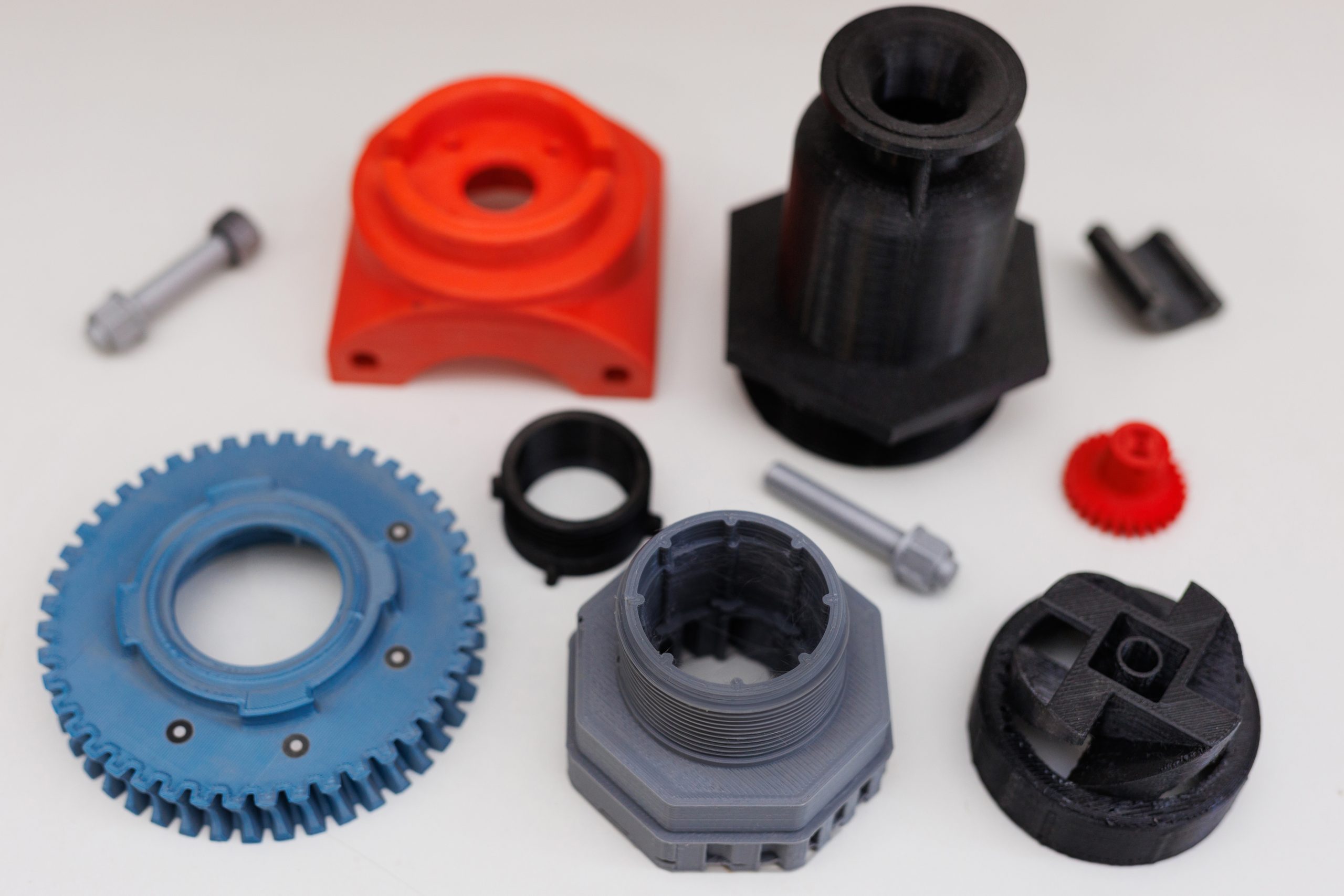 Plastic gears for torque transmission. Spare parts for repair are made on a 3D printer. Plastic gears for torque transmission. Spare parts for repair are made on a 3D printer